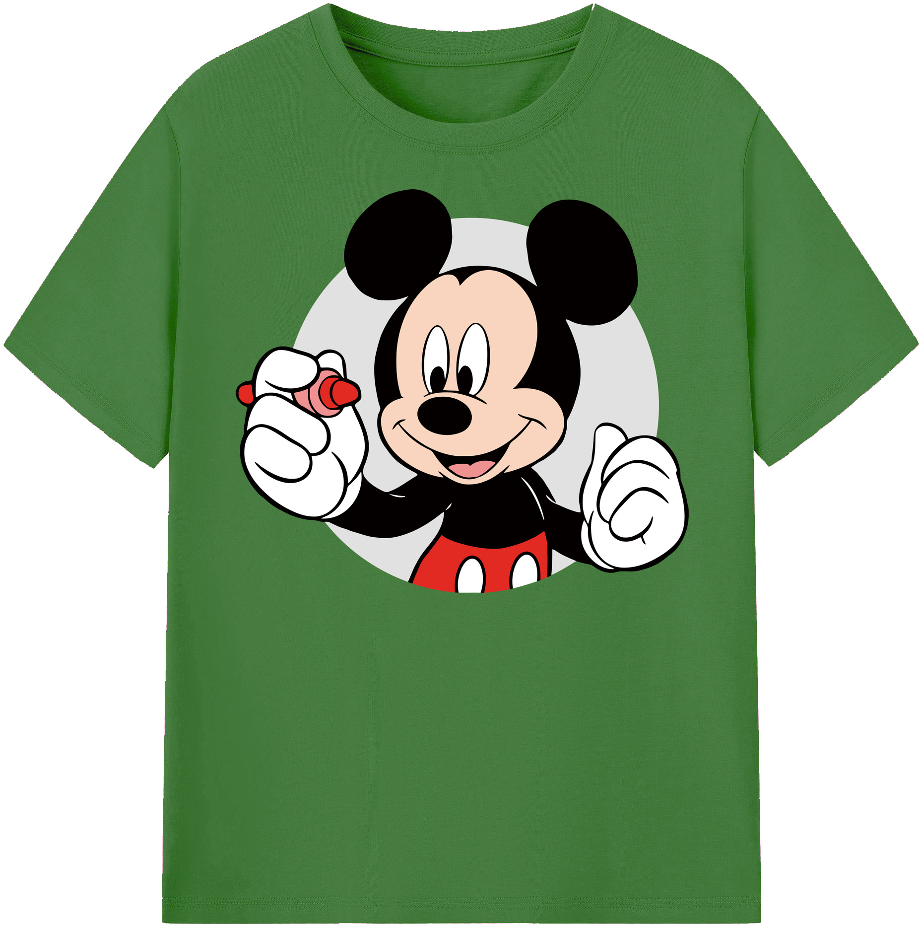 （画像用） ミッキーマウス Mickey Mouse レディースカジュアルプリントTシャツ（綿100％）